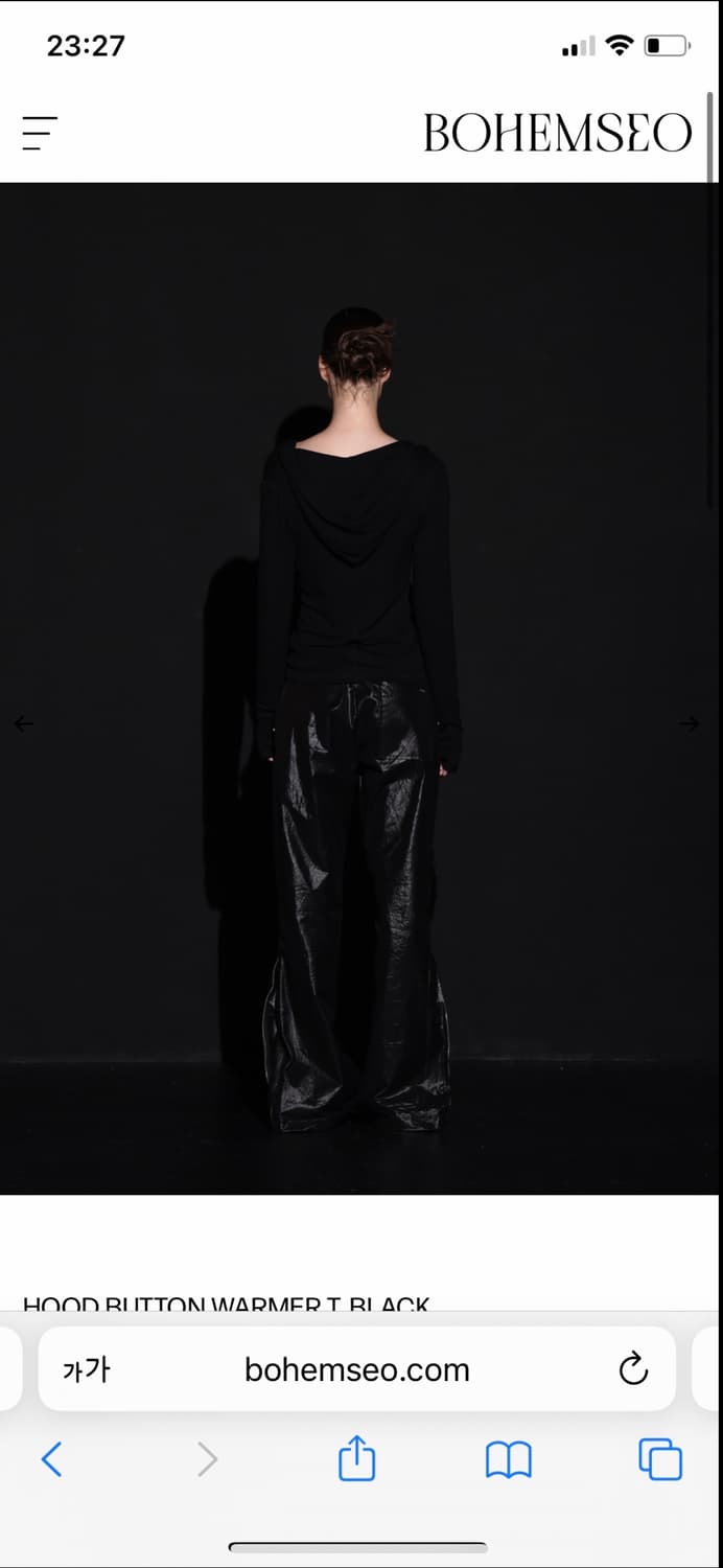 보헤미안서울 후드 버튼 워머티 블랙 상품이미지5