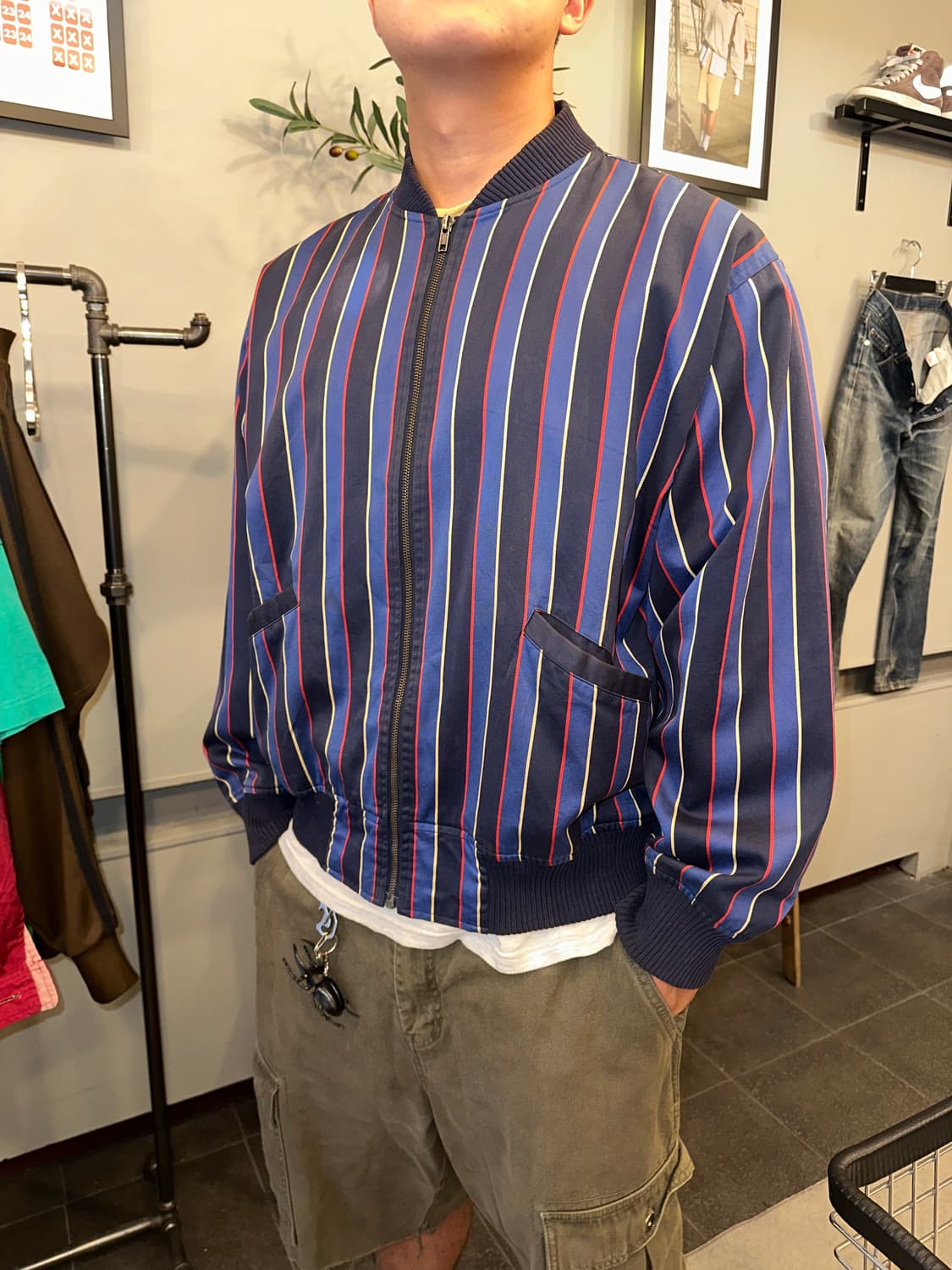 90‘s Tommy Hilfiger stripe boomber JK 상품이미지4
