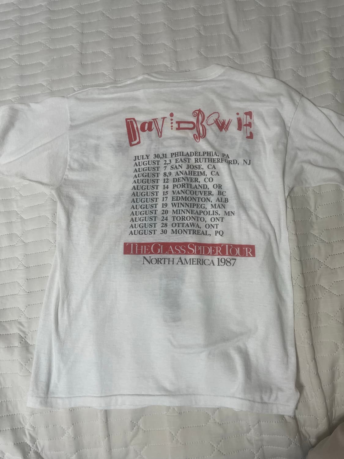 80s 데이비드 보위 투어 티셔츠 상품이미지2