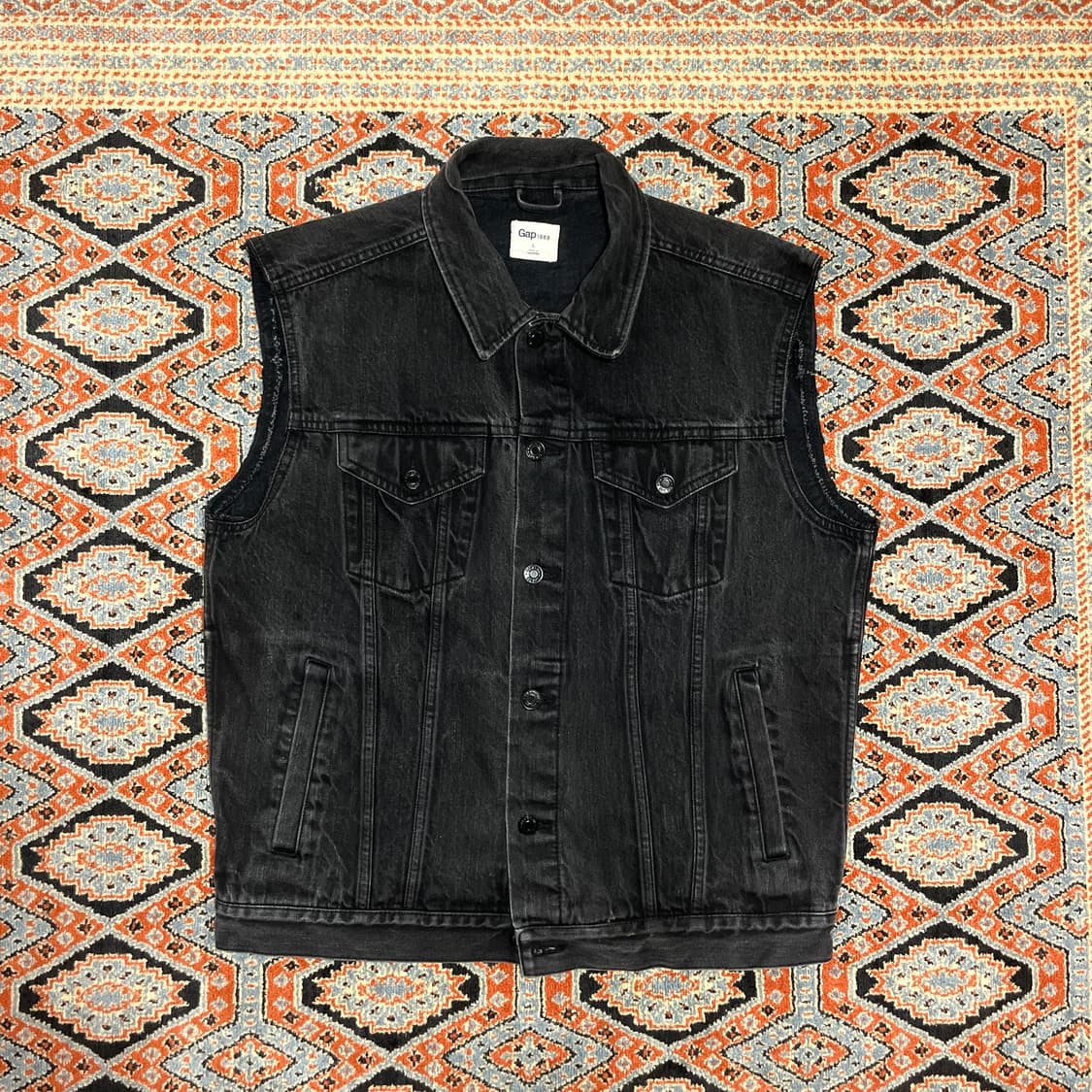 갭 흑청 데님 조끼 베스트 남성L 상품이미지1