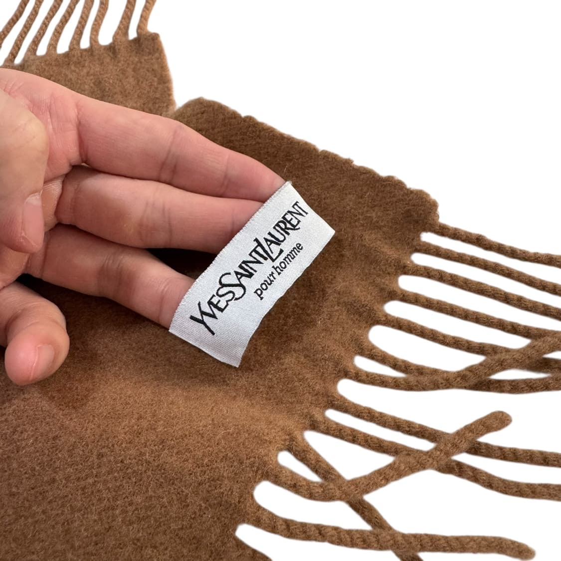 정품 입생로랑 캐시미어 카멜 머플러 상품이미지3