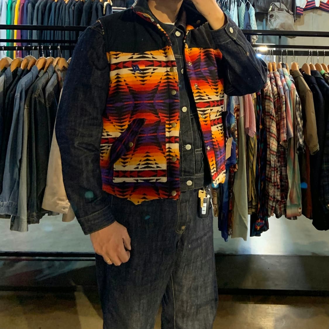 USA Aviator nation 울 나바호 패디드 베스트 L 상품이미지2