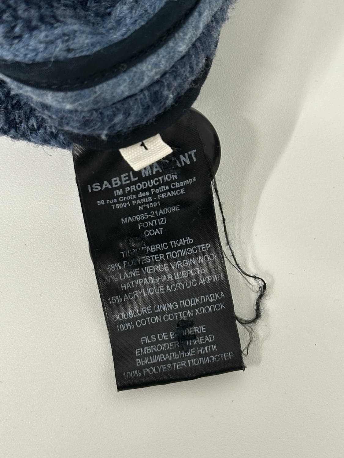 이자벨마랑 에뜨왈 블루 폰티지 체크 펠트 코트 상품이미지4