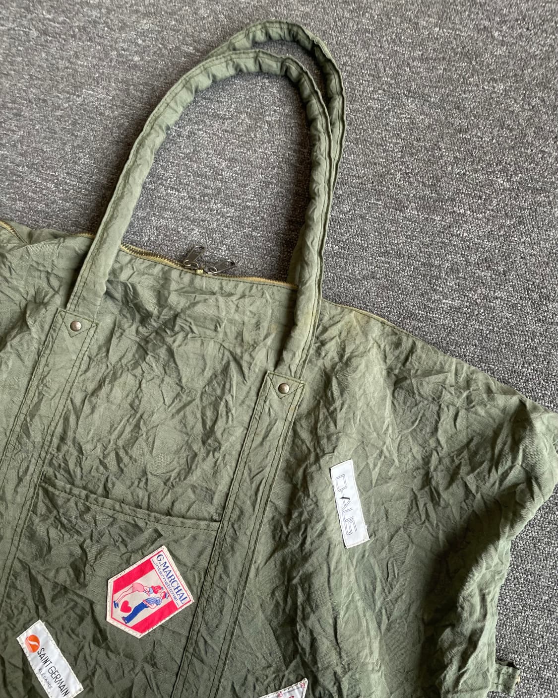 Wrinkle vintage patch tote bag 상품이미지3