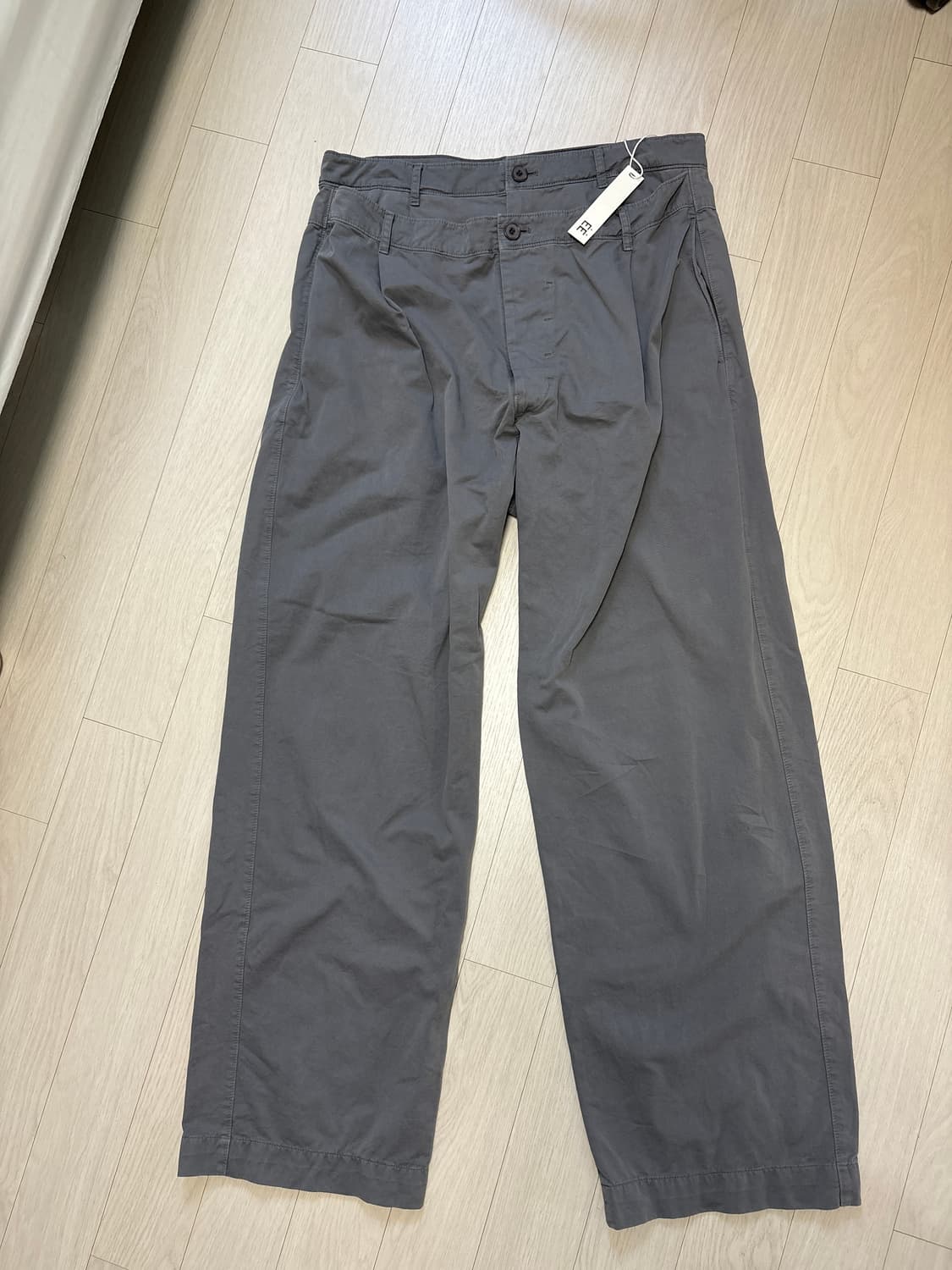 Double waist cotton trouser slate grey L 상품이미지1