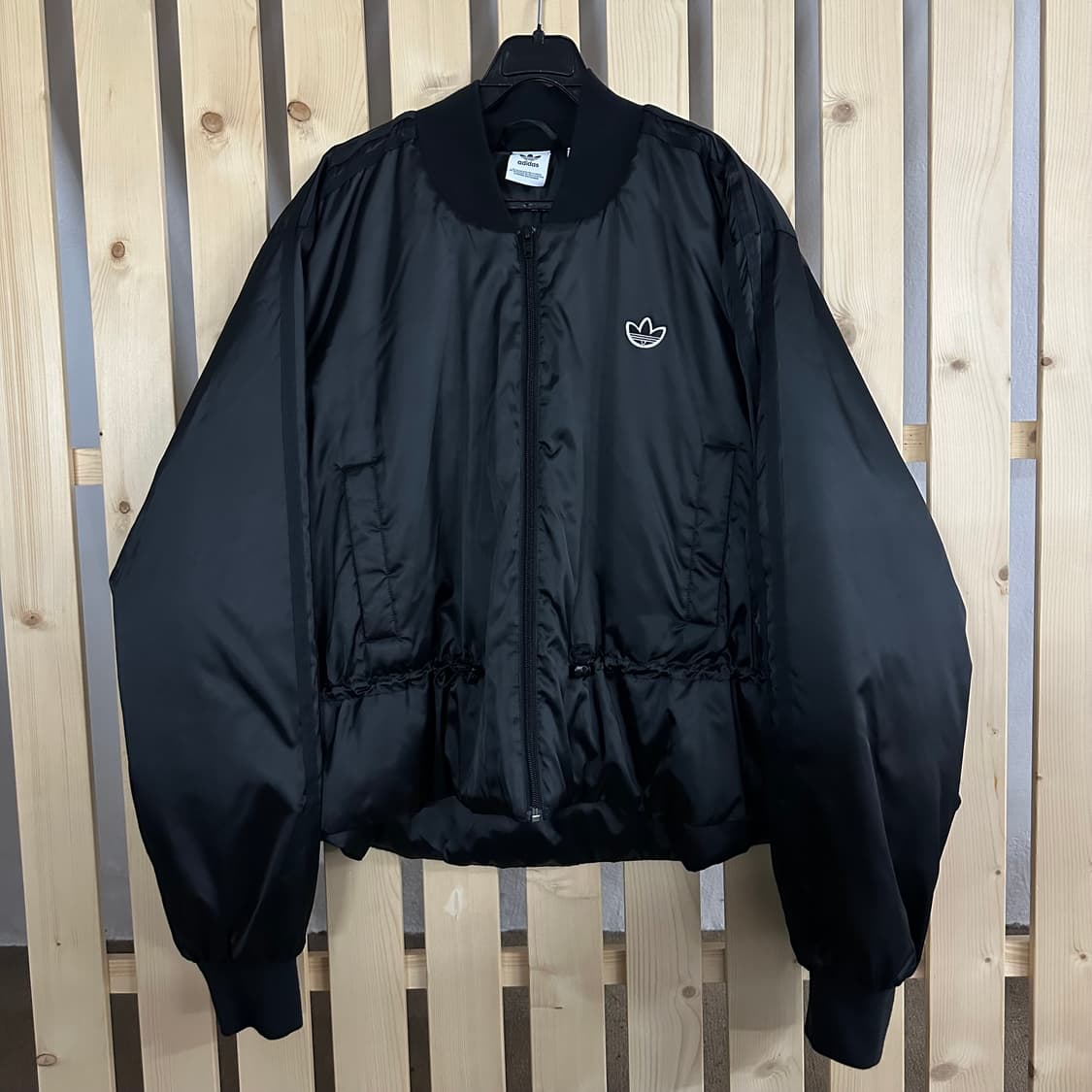 (L) 아디다스 블랙 봄버 패딩 자켓 점퍼 상품이미지1
