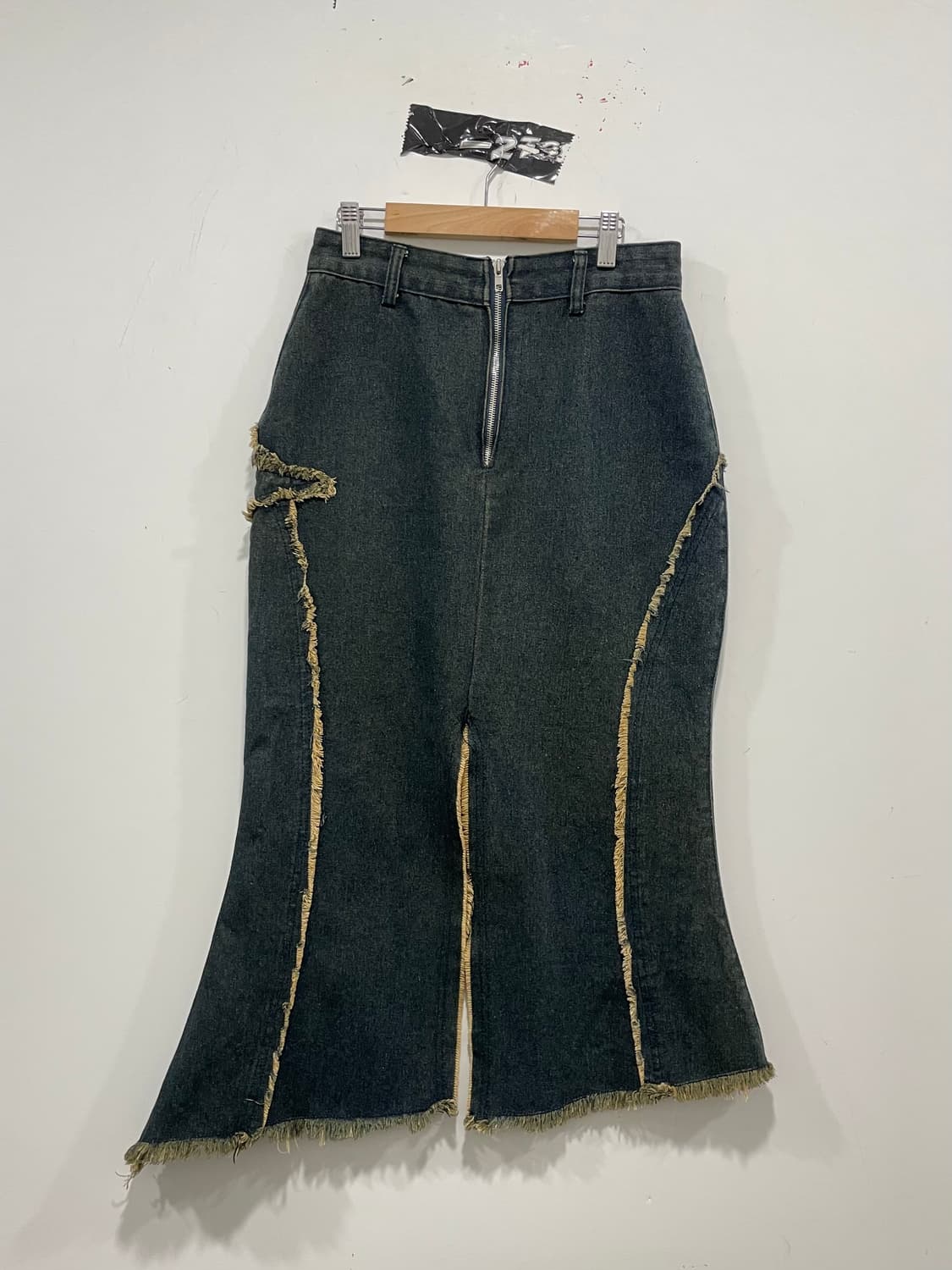 Jpn Baboo 별 패치워크 머메이드 데님 롱 스커트 상품이미지3