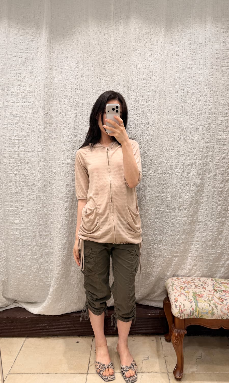 shirring soft hood zip-up 상품이미지7