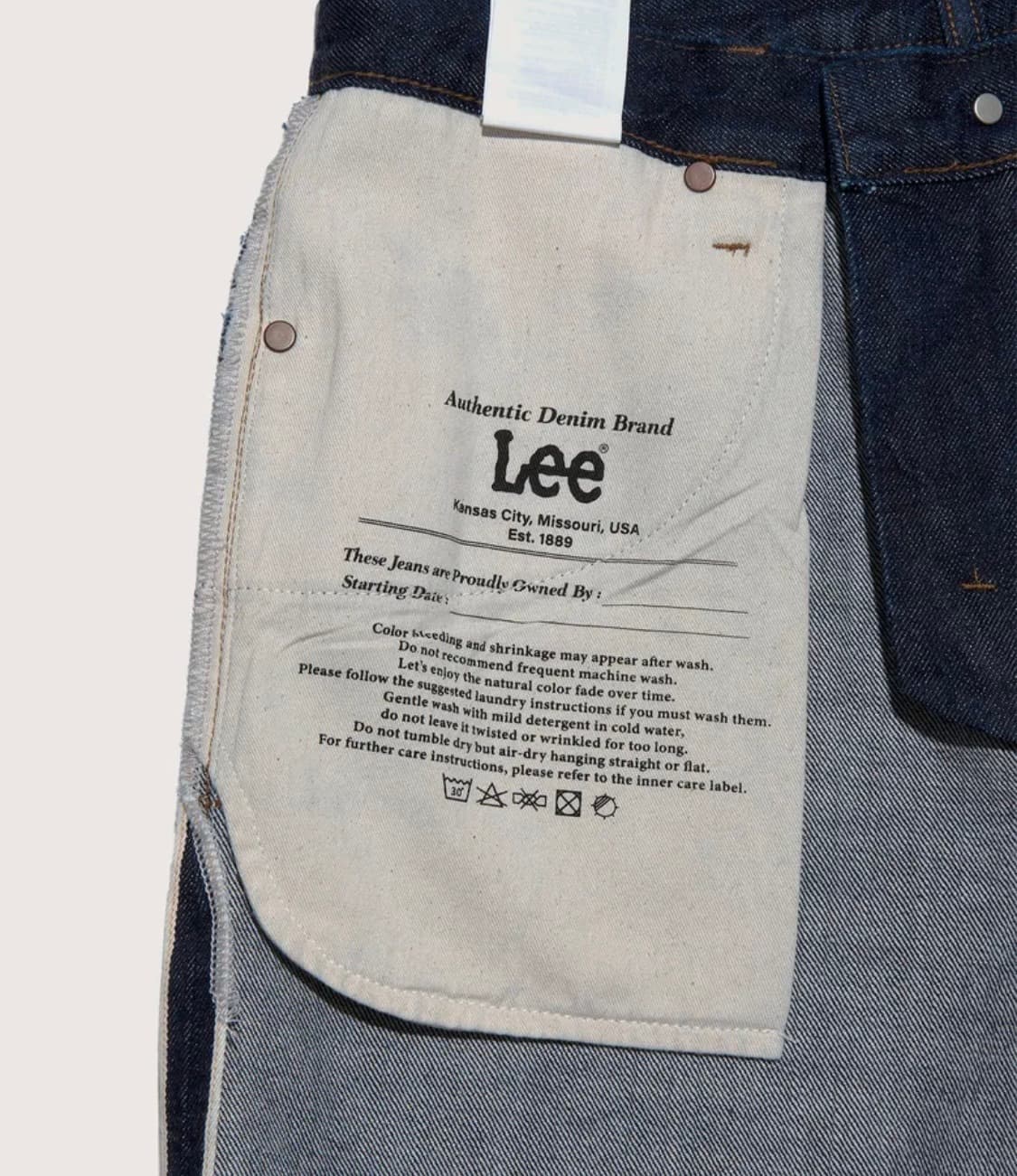  Lee 맨 스트레이트핏 셀비지 데님 팬츠 인디고 로우 상품이미지6