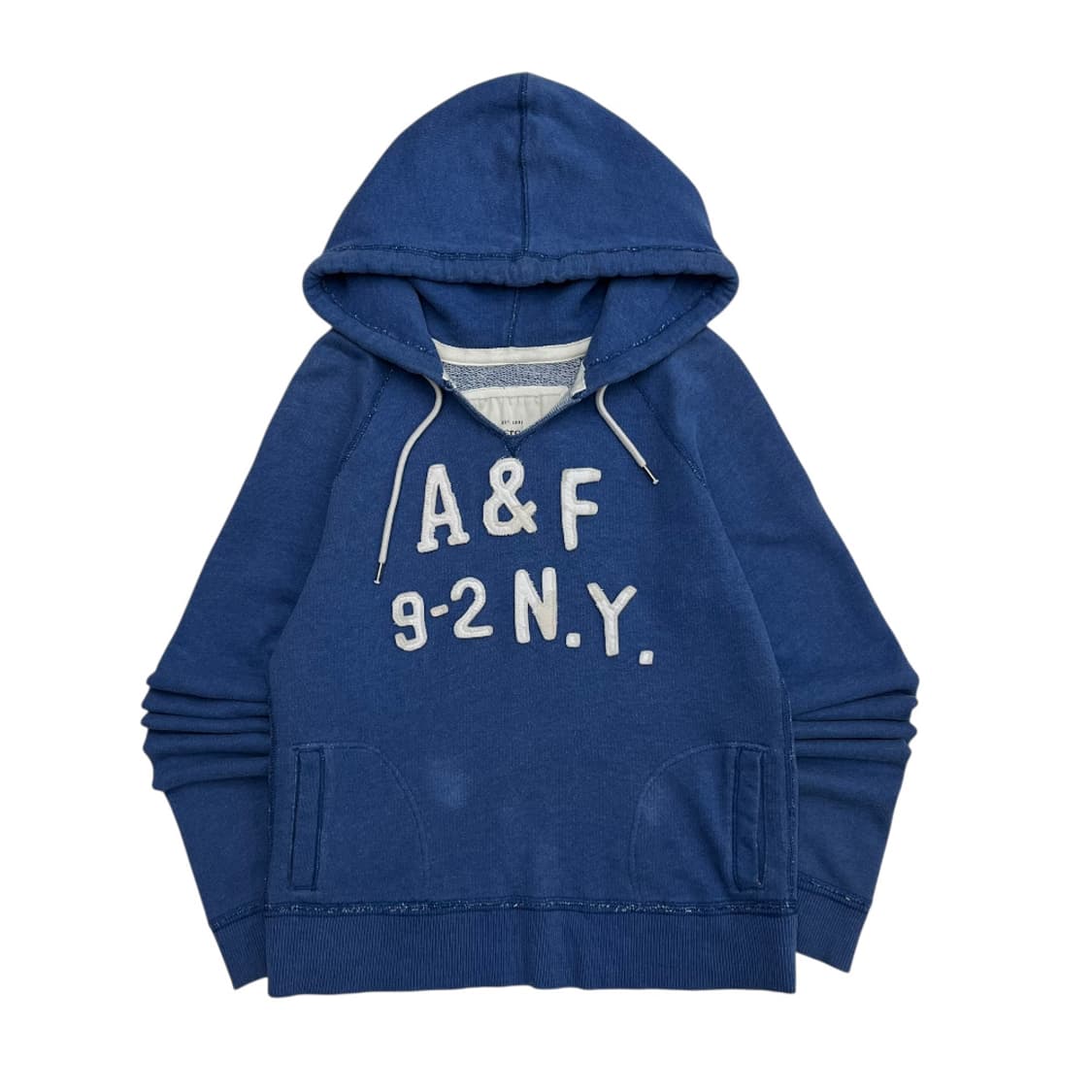 아베크롬비 센터로고 빈티지블루 브이 후드 M 상품이미지2