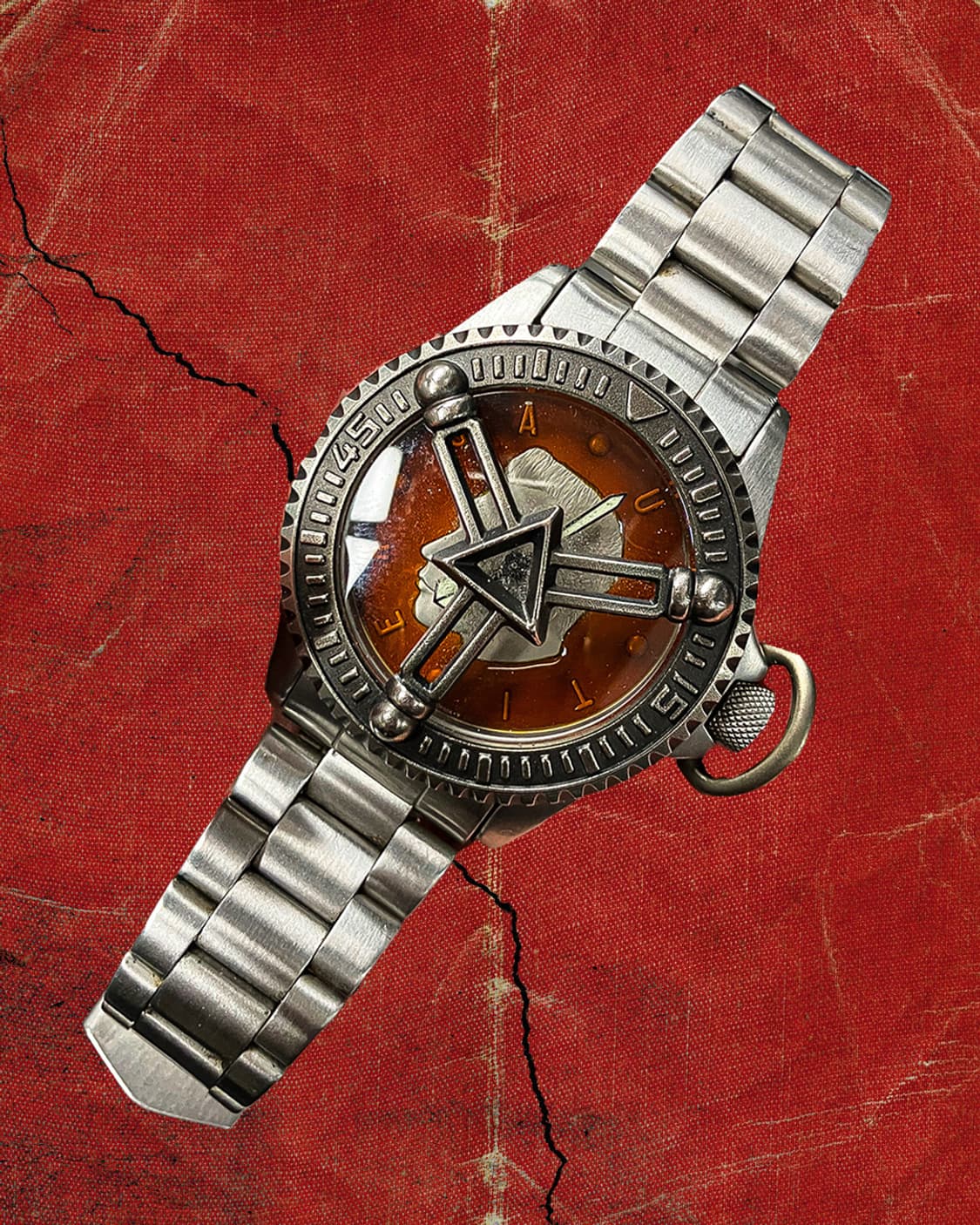 Jean paul gaultier 장폴고티에 레드 페이스 메탈 쿼츠 시계 상품이미지1