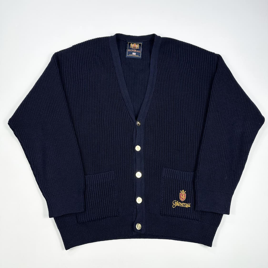 글로버올 잉글랜드  헤비 울 니트 가디건 네이비 XL 상품이미지1