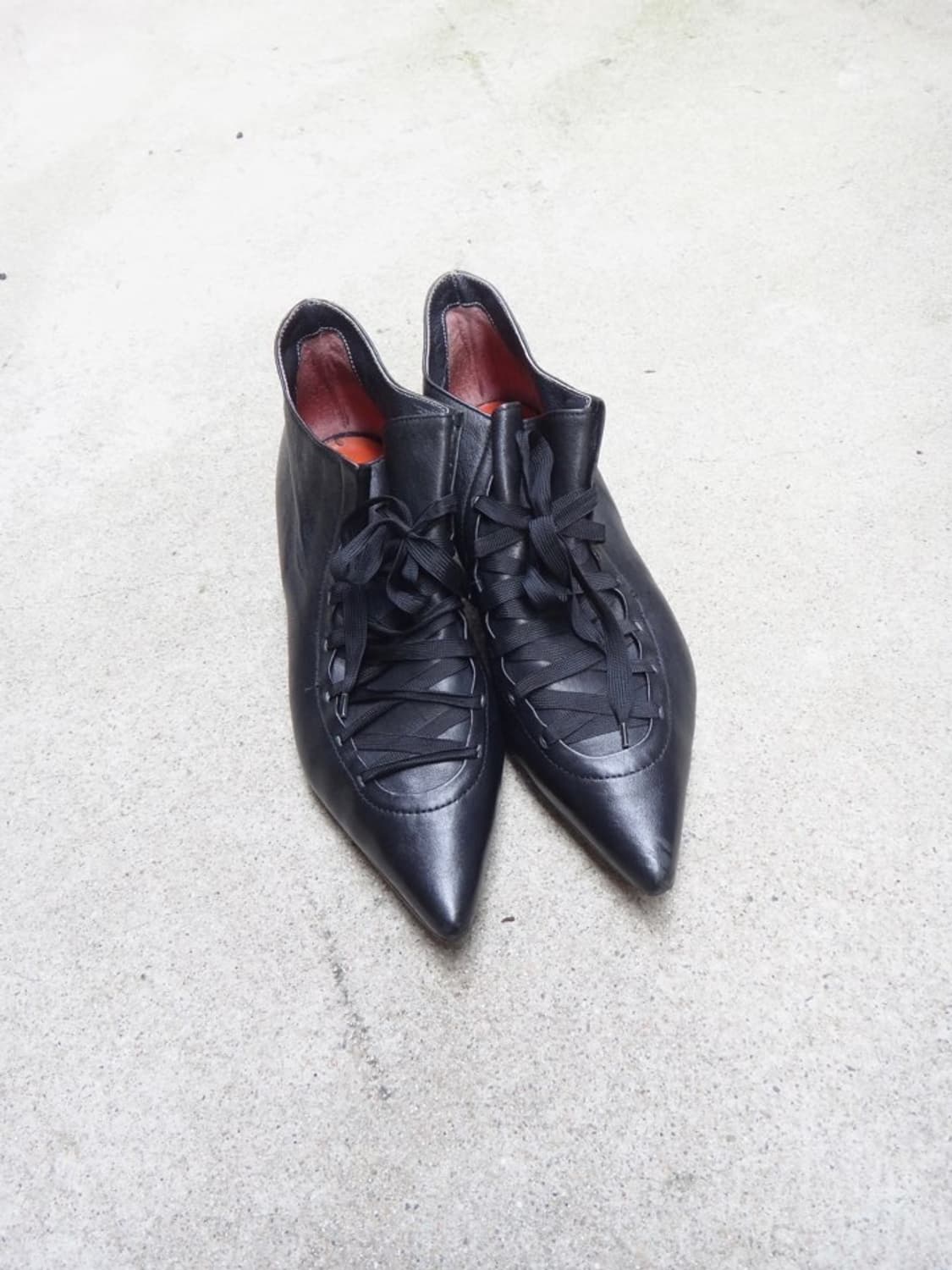Point toe ankle strap shoes / black 상품이미지2