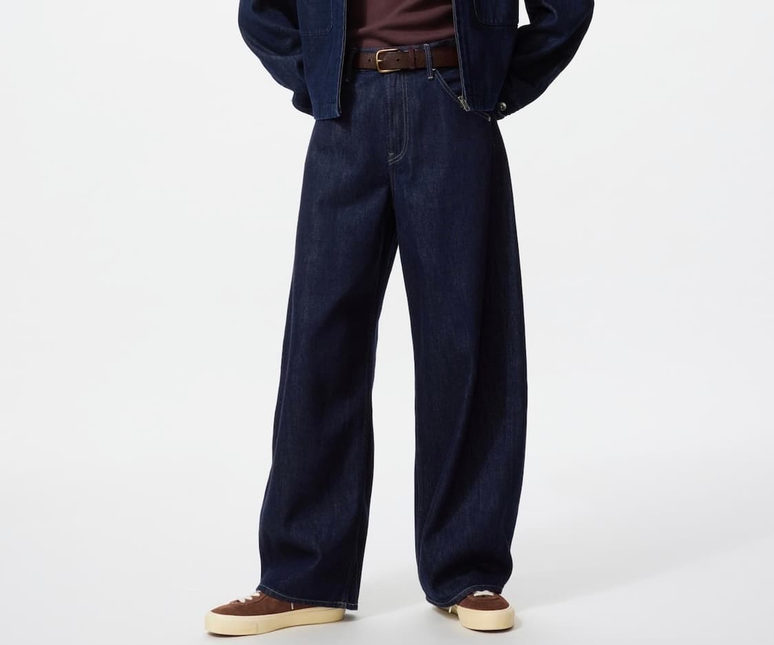 유니클로 배기커브진 네이비 NAVY 25 청바지  상품이미지1