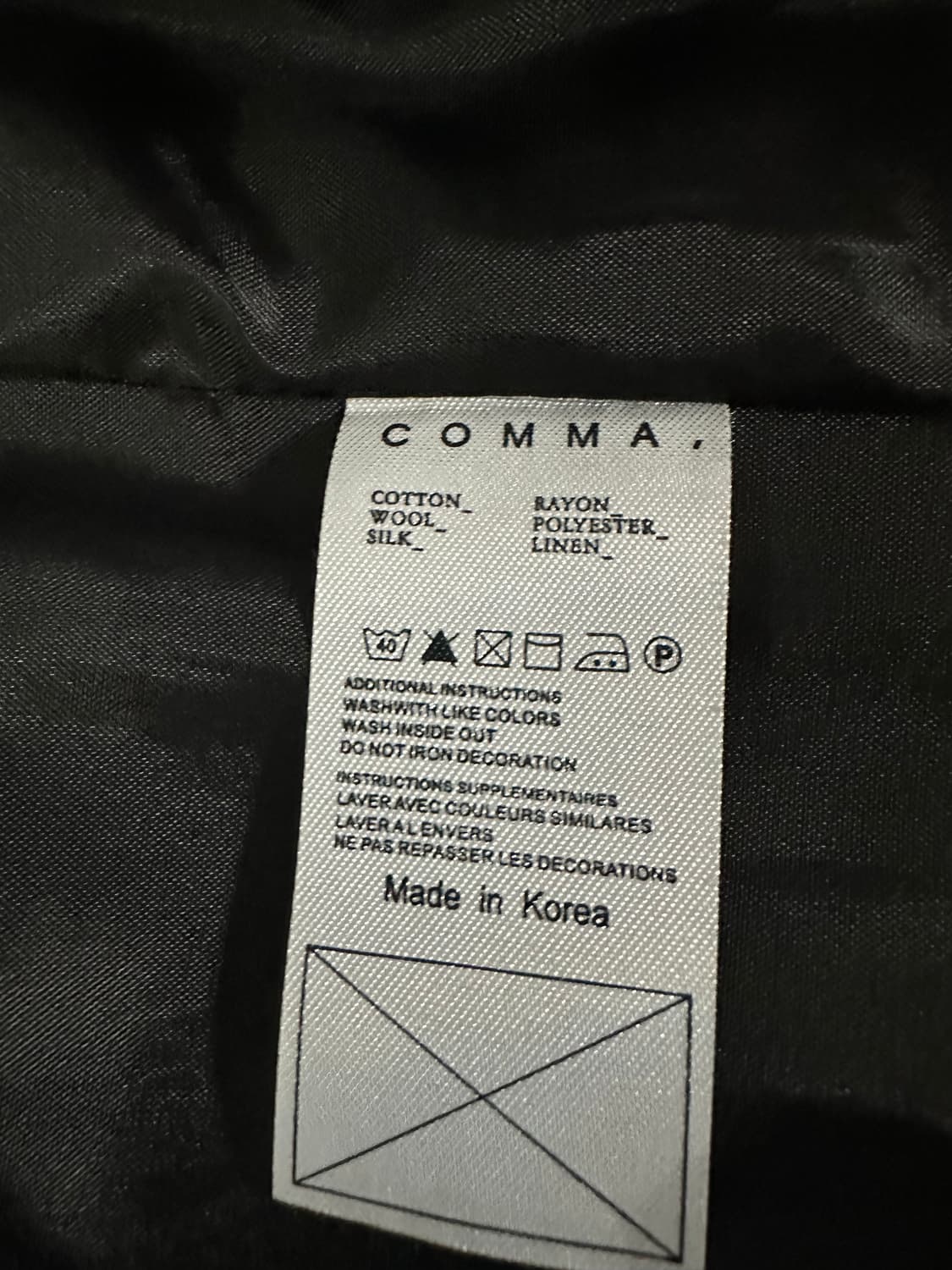 블랙 색상의 HOMME 모직 코트 상품이미지4