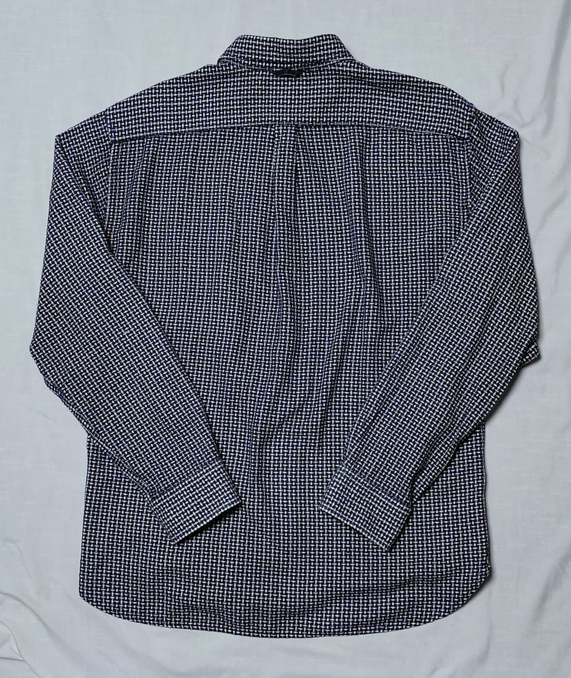 [LL] 일본 브랜드 Mitsumine 네이비 도트 텍스처 긴팔 셔츠 상품이미지8