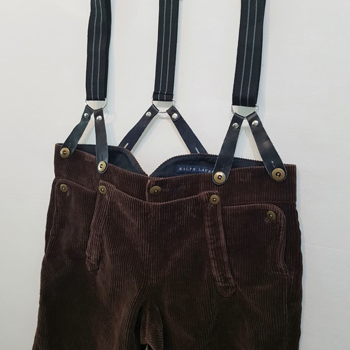 랄프로렌 코듀로이 멜빵 바지 브라운 상품이미지4