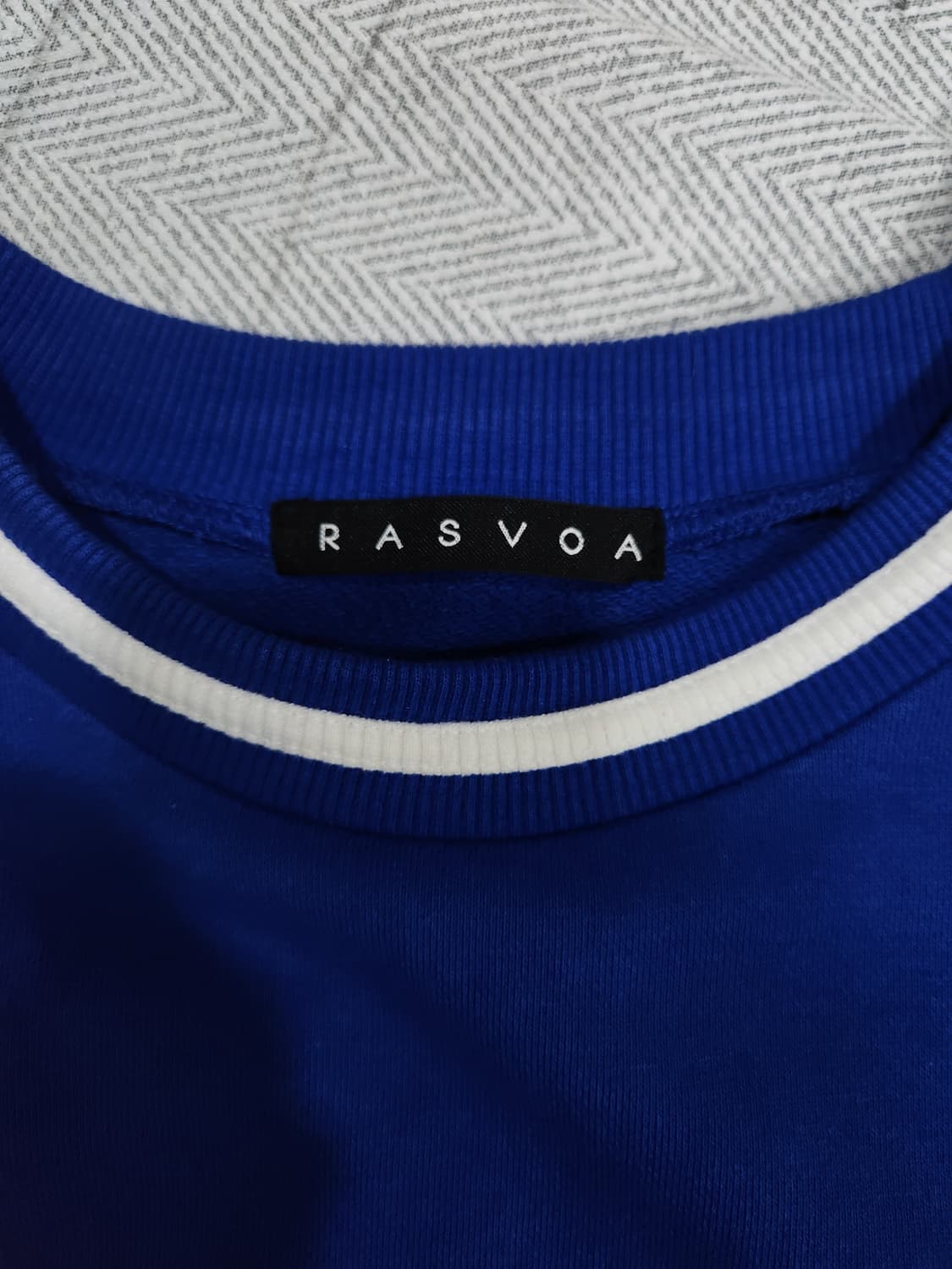 RASVOA 파란색 맨투맨 티셔츠 여성 프리사이즈 상품이미지5