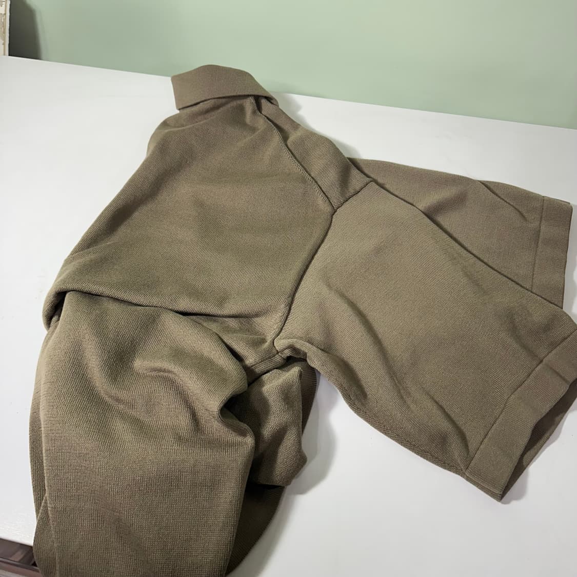 XXL 유니클로U 카키 써머폴리 반팔카라티 상품이미지6