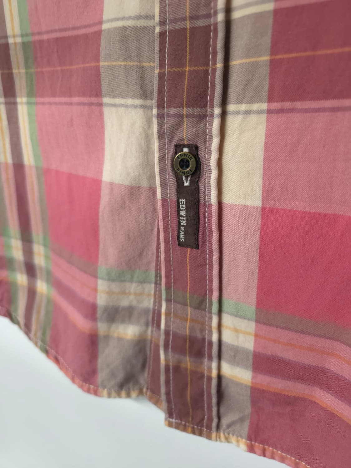 에드윈 남성 핑크체크 셔츠 100 상품이미지5