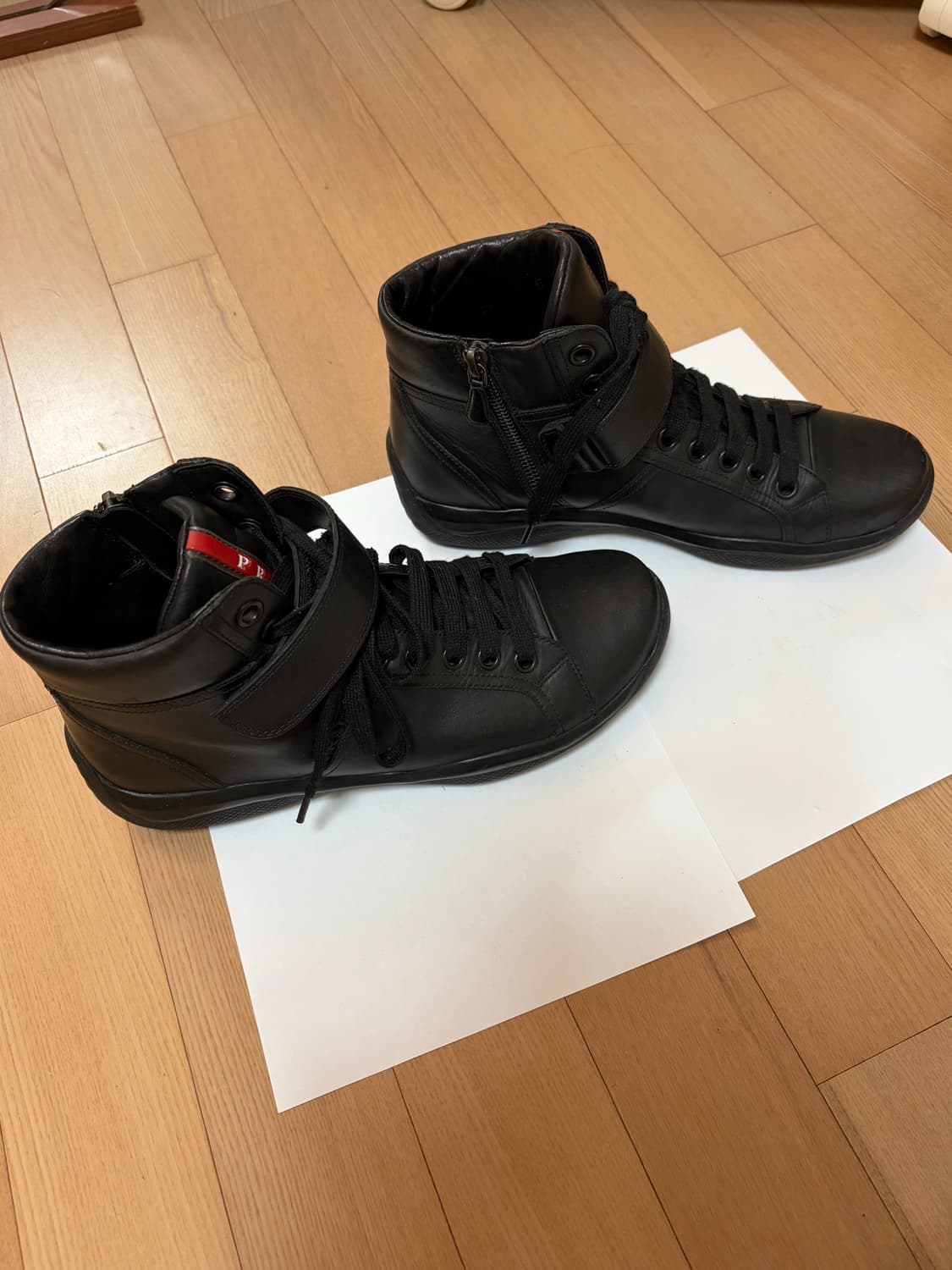 프라다 하이탑 레더 스니커즈 245 상품이미지4