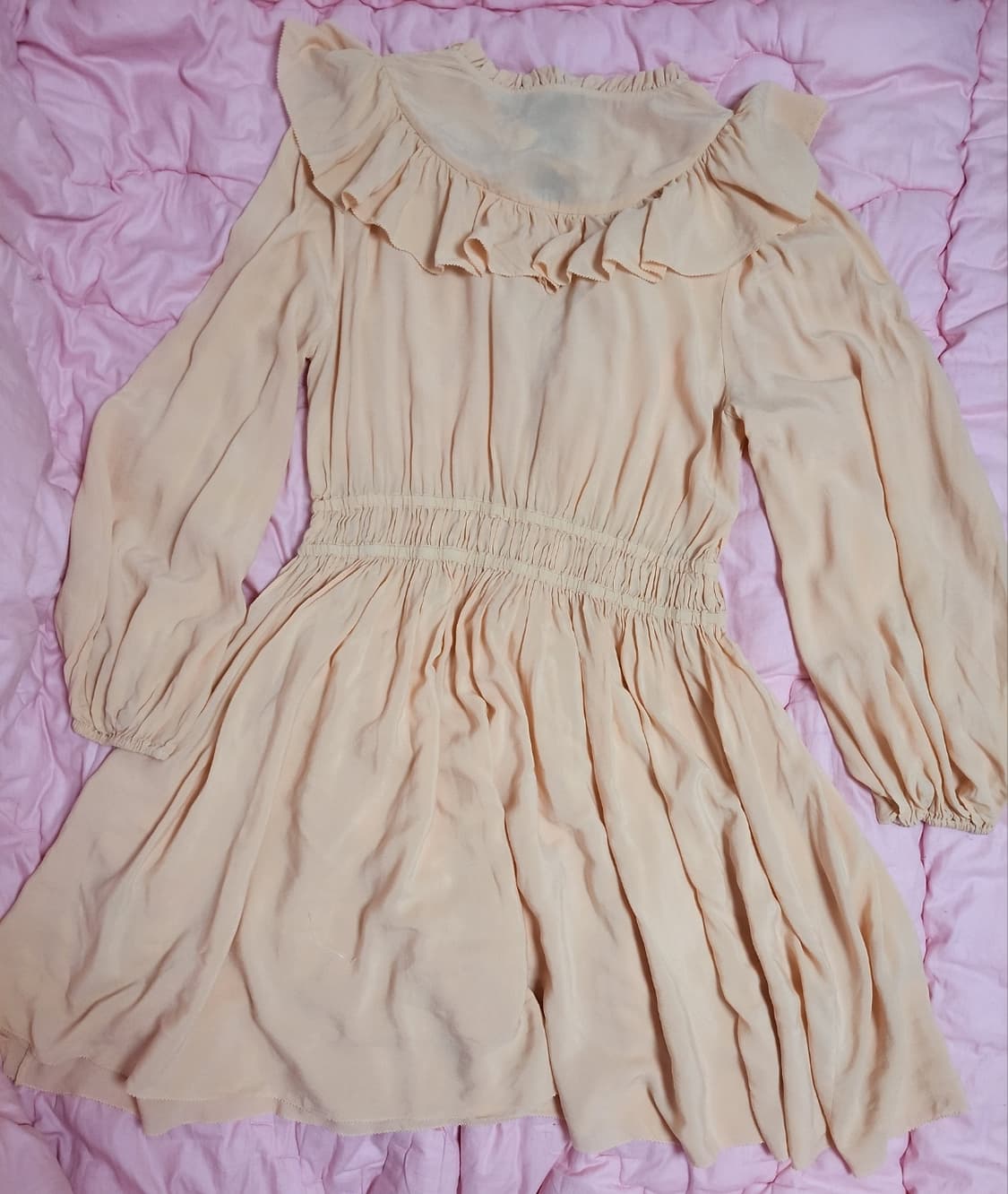 급처새상품!maje 마쥬 피치핑크 러플 리본 혜리원피스 셀프포트레이트st 상품이미지8