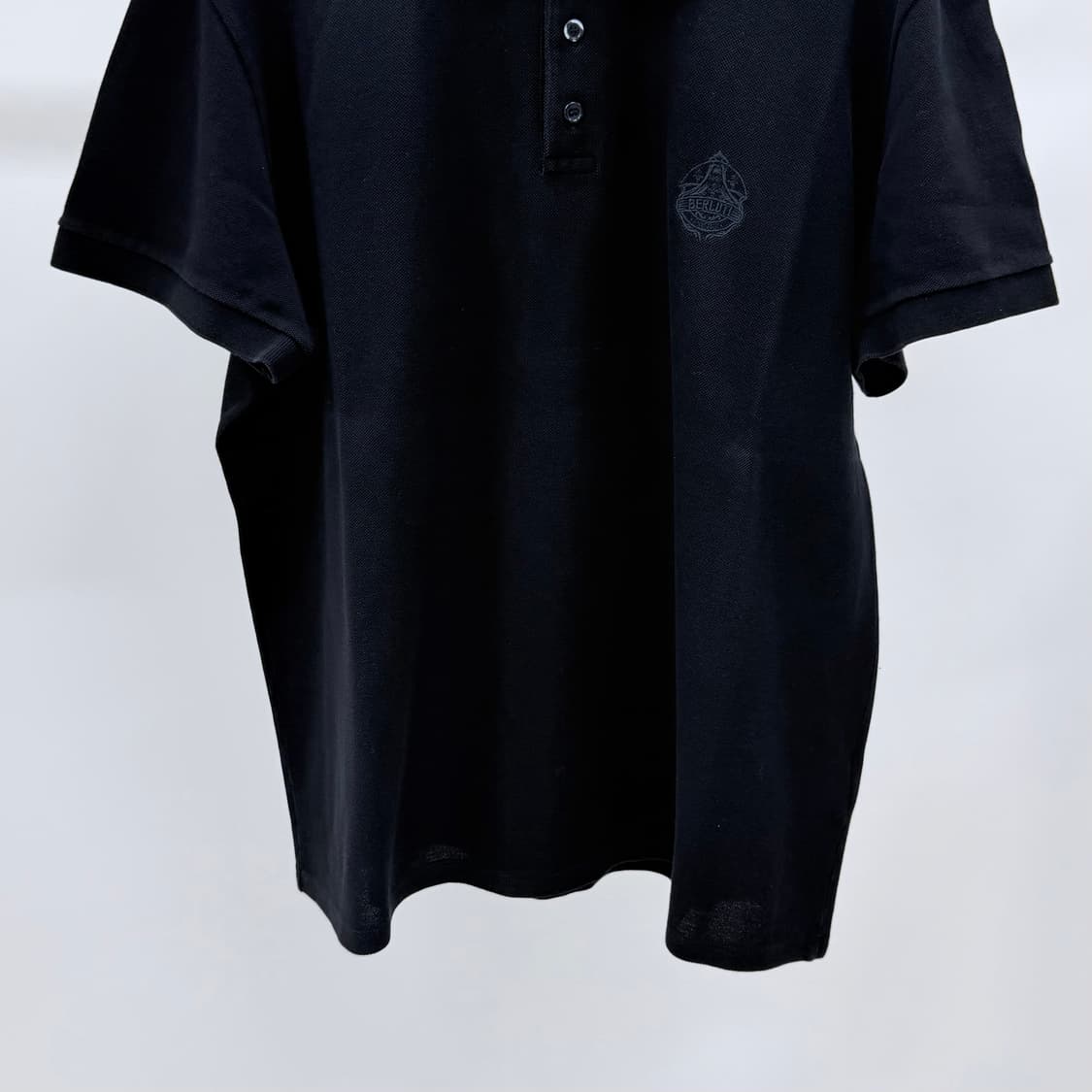 [A+급/3XL] 벨루티 엠브로이더드 반팔 폴로 티셔츠 블랙 상품이미지4
