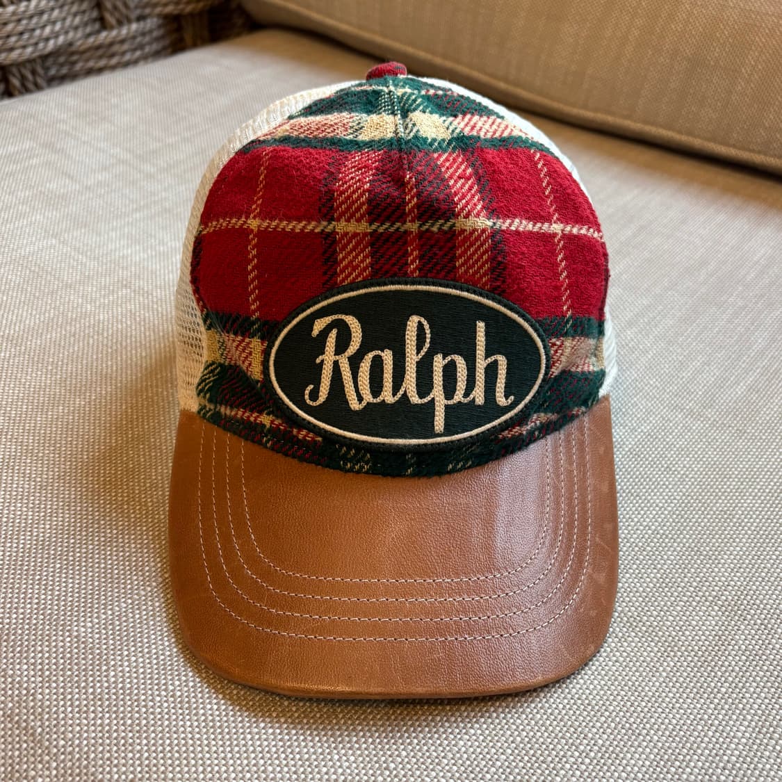 폴로 랄프로렌 레더 빌 플래드 트러커 캡 상품이미지1