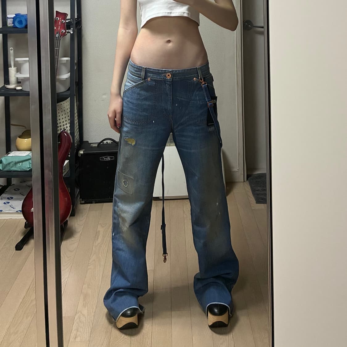 디젤 00s 아카이브 로우라이즈 플레어 와이드 데님 상품이미지1