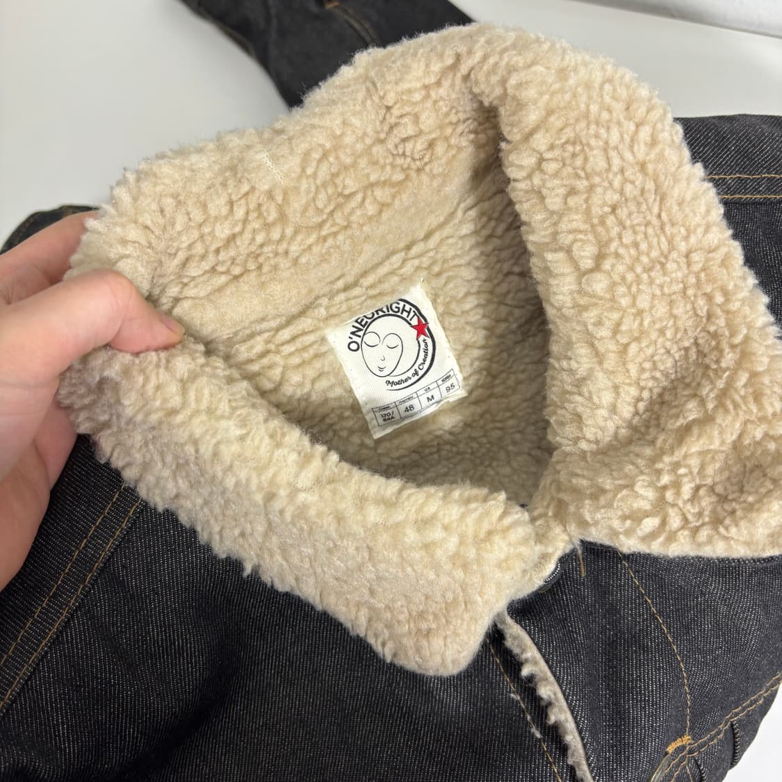 M 오네오라잇 양털안감 1세대 생지데님 쉐르파자켓 상품이미지4