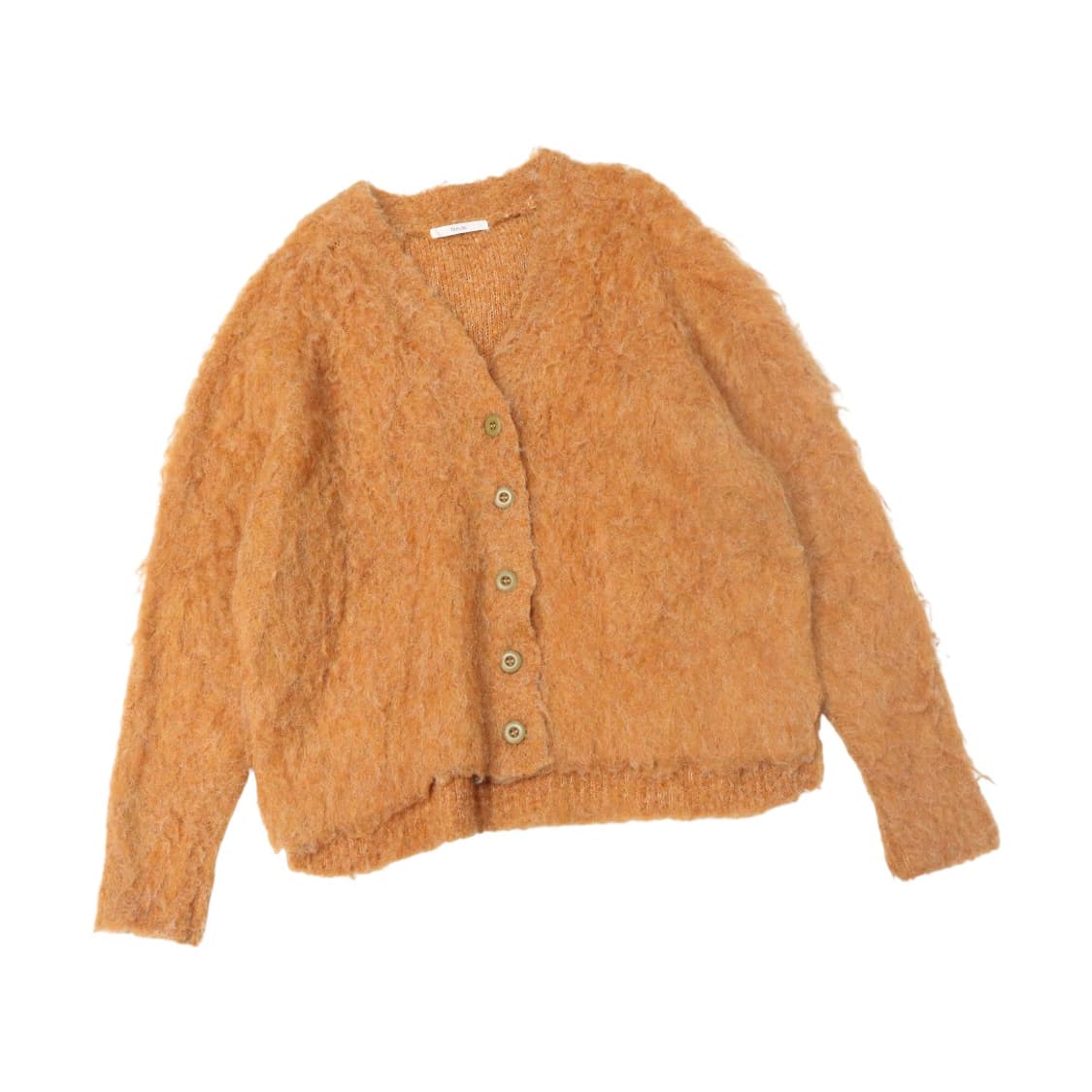 Thevon 제본 오렌지 모헤어 블렌드 브이넥 니트 가디건 상품이미지1
