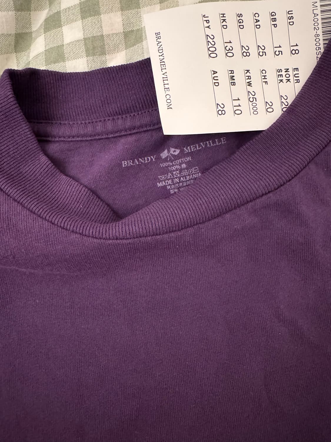 brandy melville 티셔츠 퍼플 상품이미지2