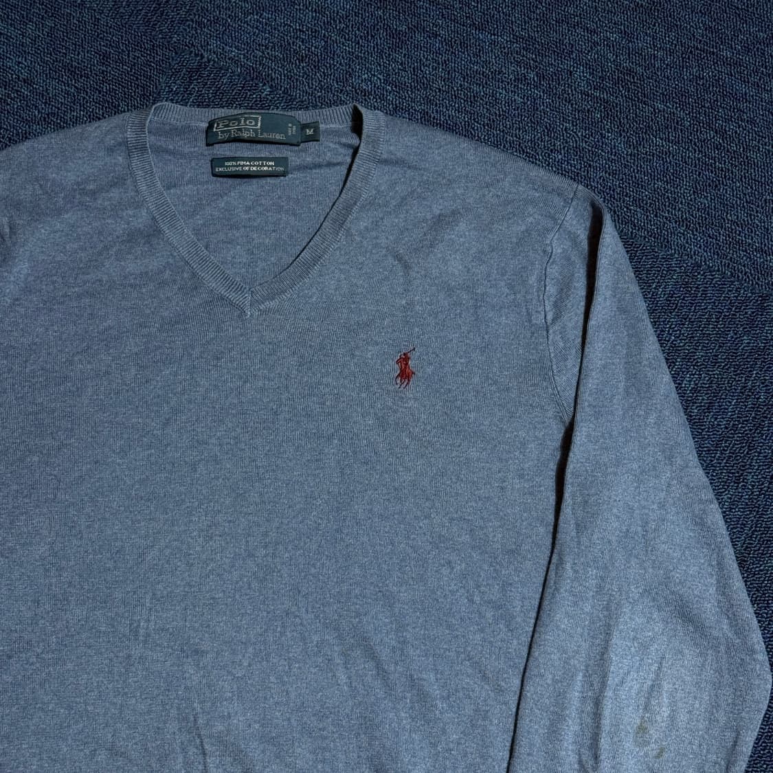 폴로 랄프로렌 블루 브이넥 니트 상품이미지2