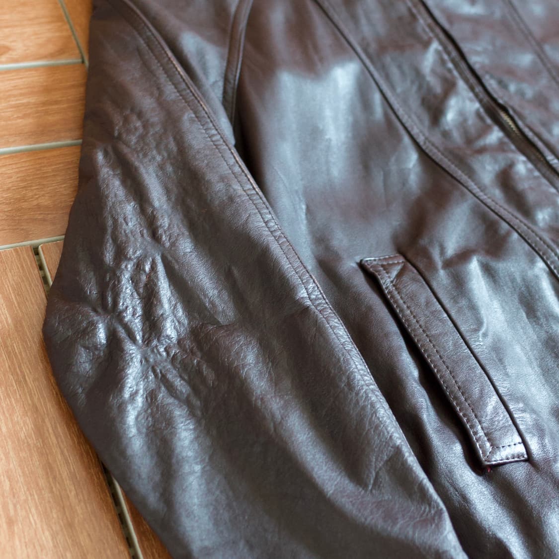 90‘s Deluxe skin wear leather jacket 상품이미지4