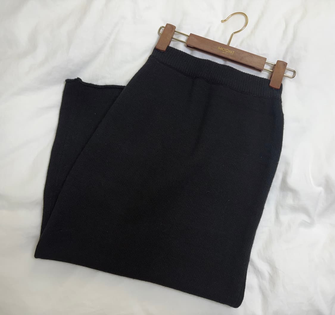 베지터블 니트 스커트 - 블랙 상품이미지2