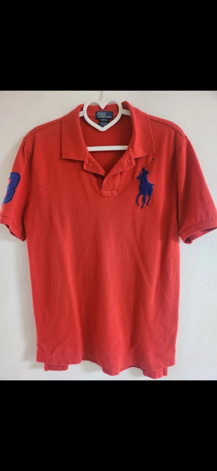 폴로 랄프로렌 레드 반팔 셔츠,90,,,95 상품이미지1