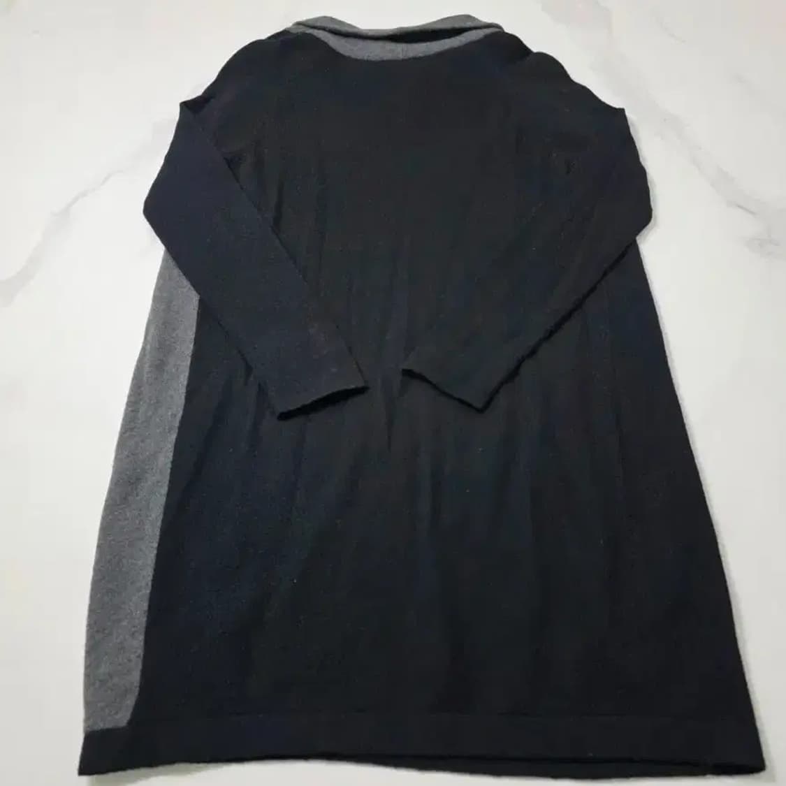 타임(TIME) 울 100% 배색 터틀넥 니트 원피스 Fre 상품이미지6