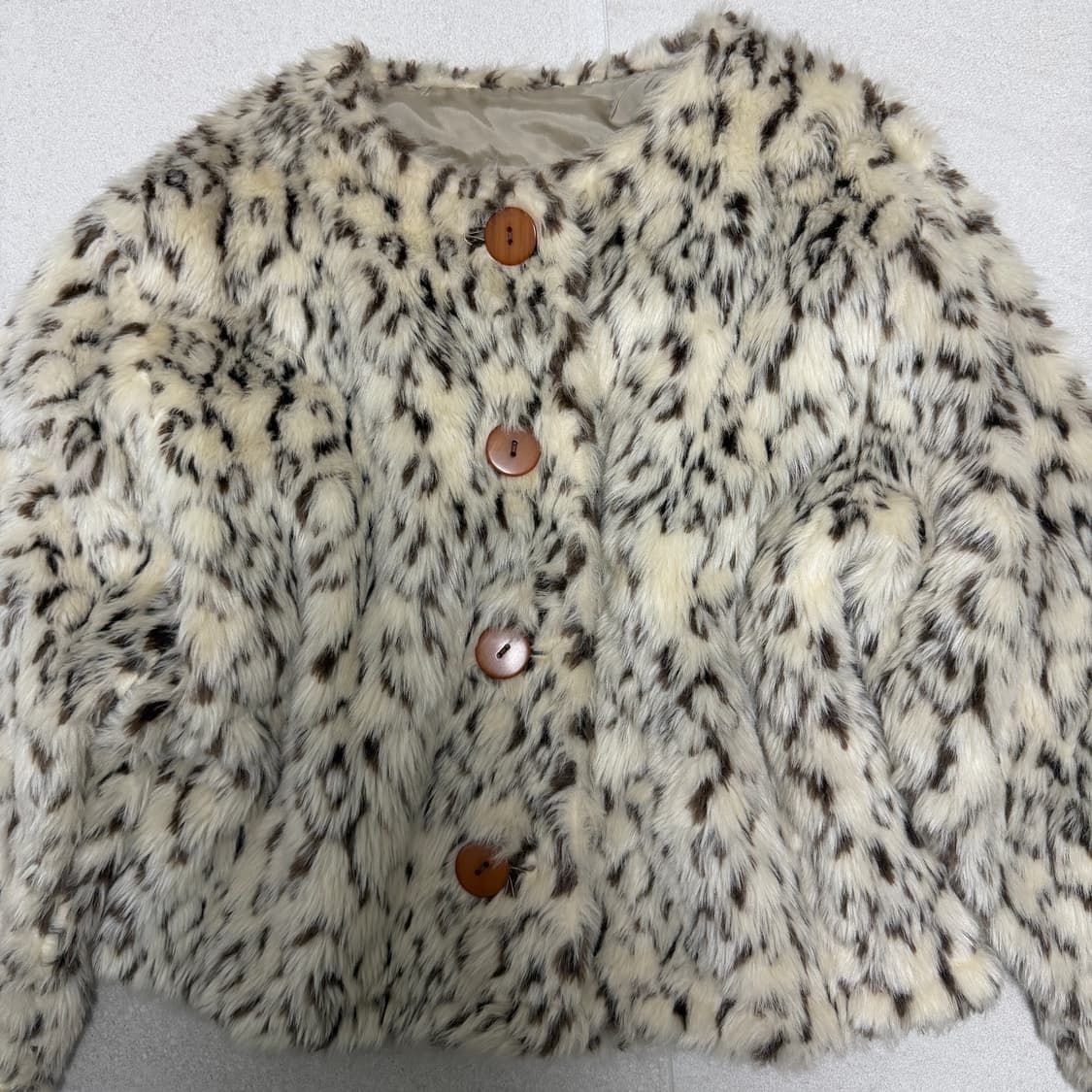 leopard fur jacket 호피 퍼자켓 퍼가디건 상품이미지3