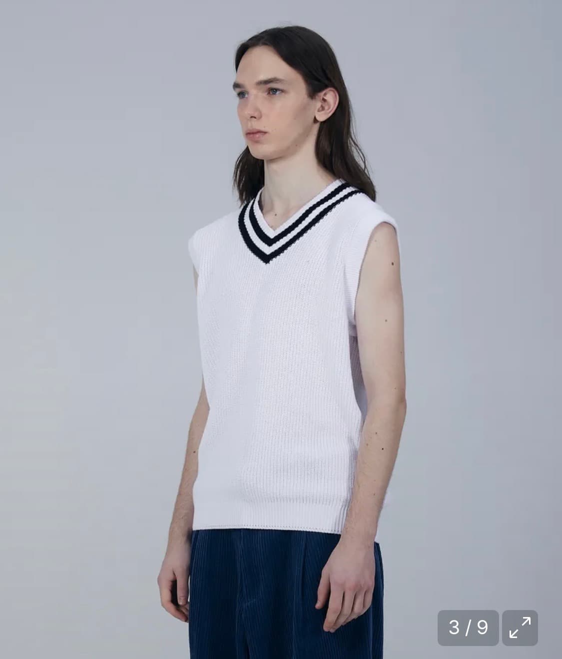 니티드 소프트코튼 브이넥 조끼 상품이미지2