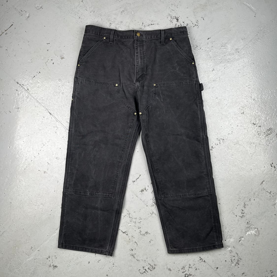 빈티지 칼하트 더블니 블랙 그레이 워크팬츠 B01  상품이미지2