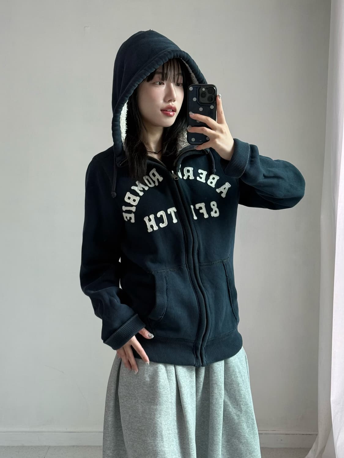 아베크롬비 양털 네이비 후드집업 상품이미지4