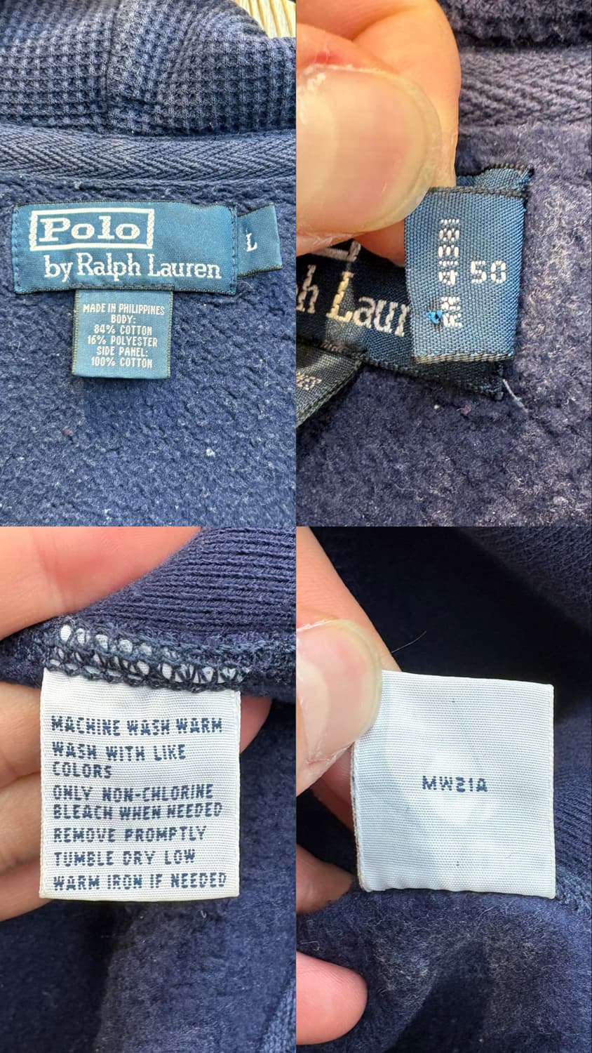 폴로 랄프로렌 와플 기모 후드 집업 상품이미지10