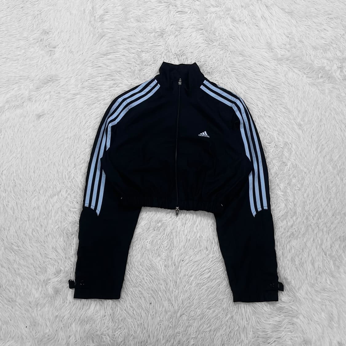 아디다스 사이드라인 크롭 바람막이 네이비 상품이미지2