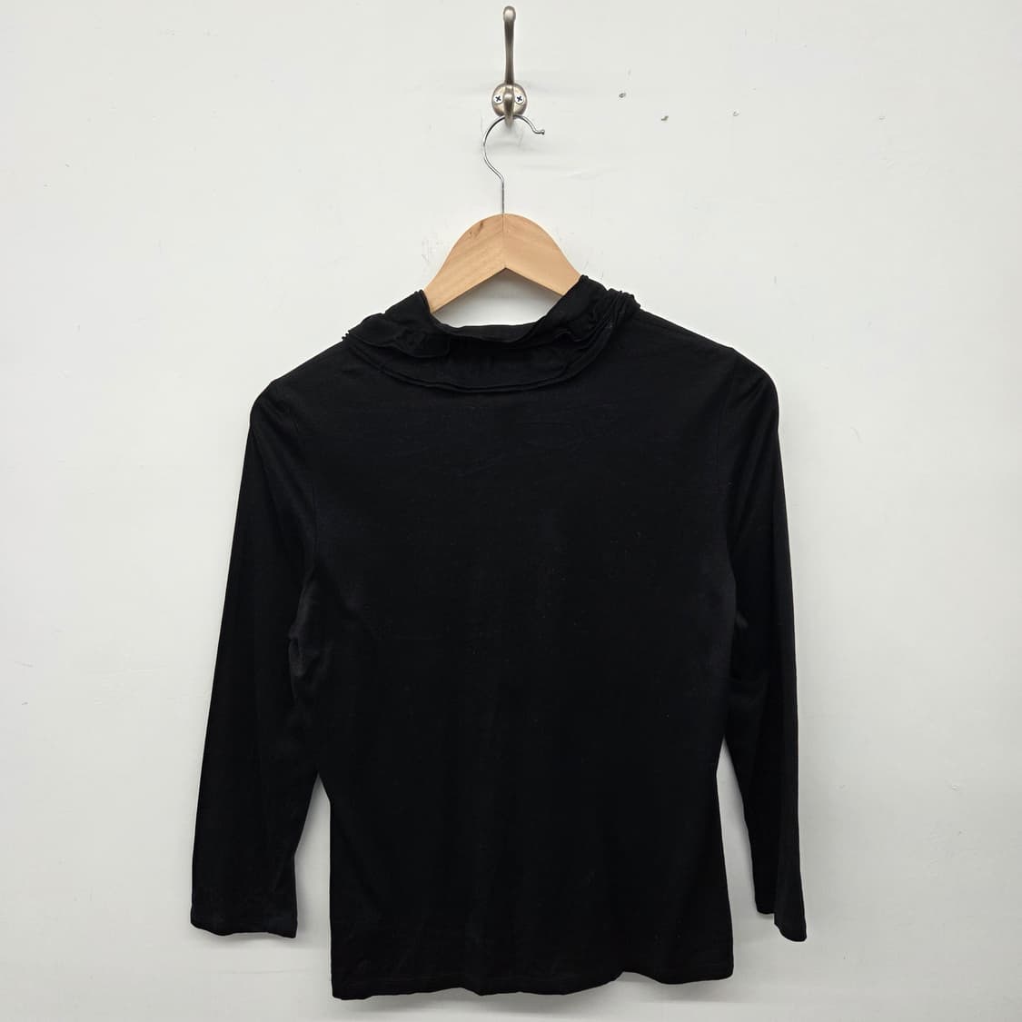 LANVIN 컬렉션 블랙 프릴 블라우스 여성M 상품이미지4