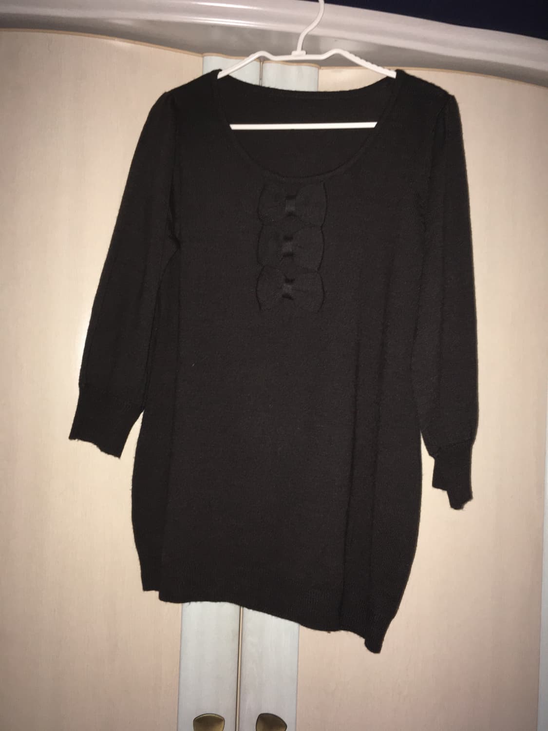 일본빈티지 리본 다크브라운 니트 꼼데 코스 미니멀 상품이미지1