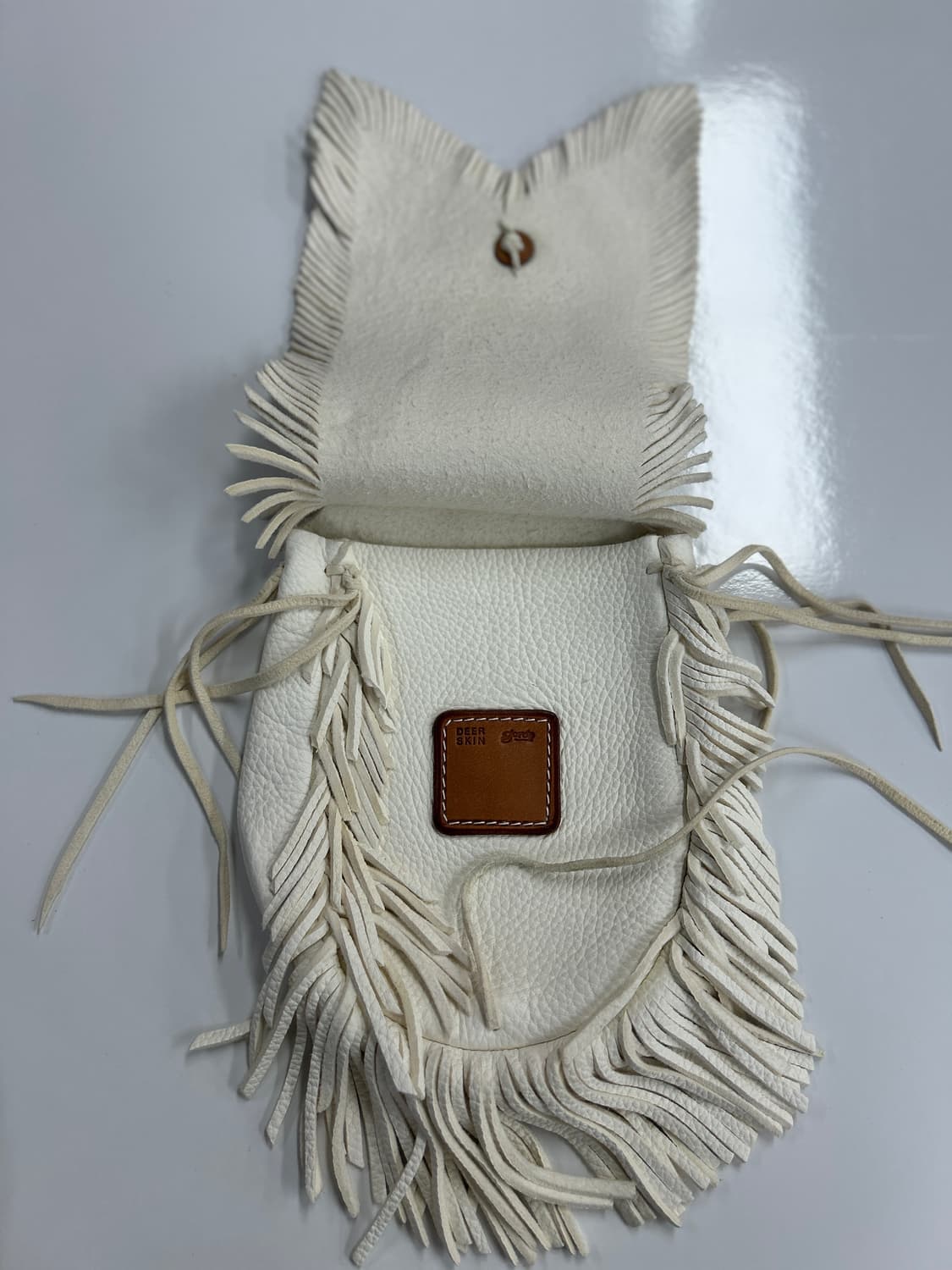 GOROS 올드고로스 디어스킨 프린지 화이트 콘초 메디슨백 상품이미지3