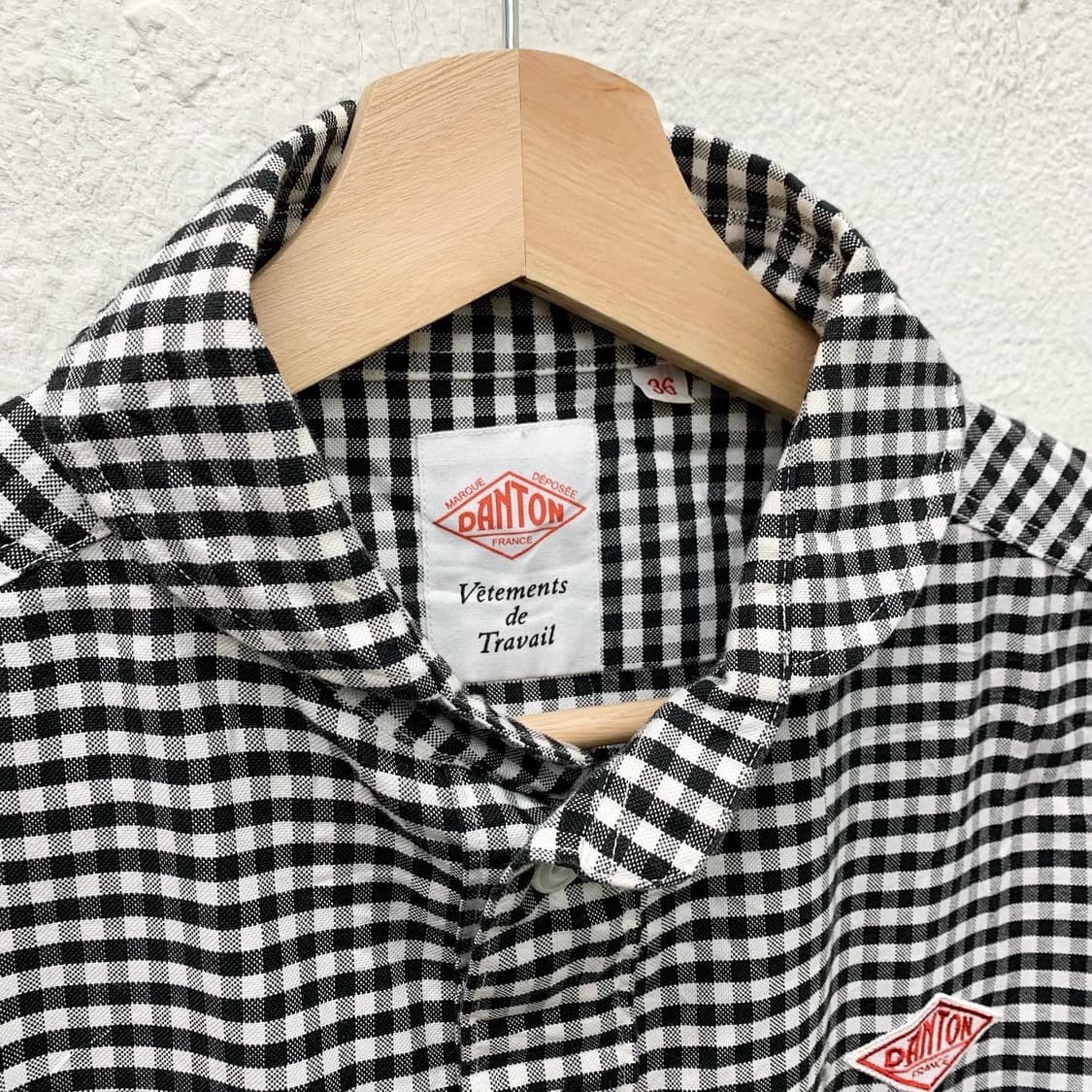 단톤 체크보드 클럽카라 헨리넥 셔츠 상품이미지6