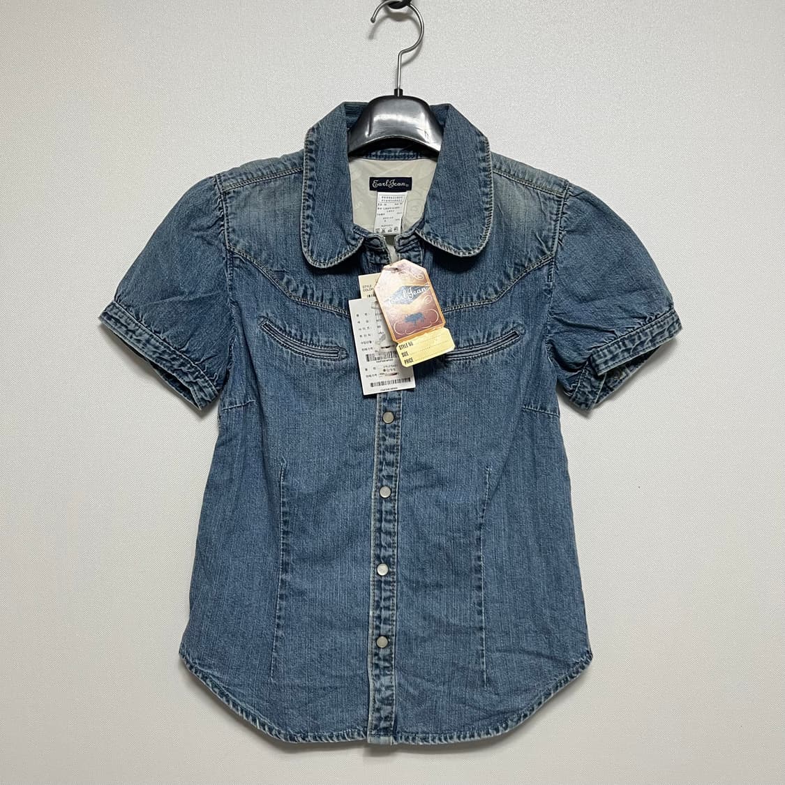 Earl Jean 얼진 y2k  데님 반팔 셔츠 S 상품이미지1