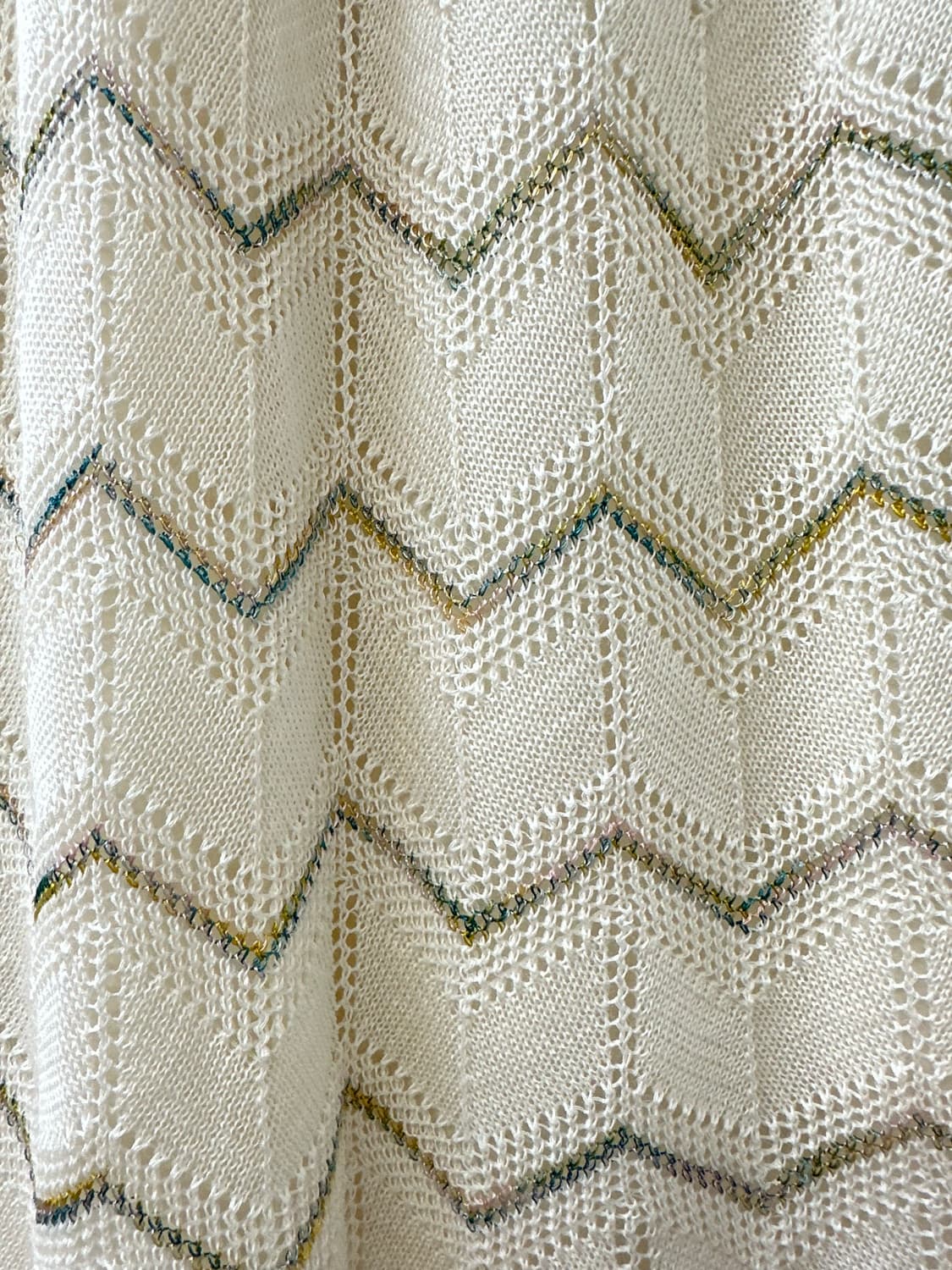 일본빈티지 아이보리 쉐브론 니트 A라인 스커트  상품이미지3