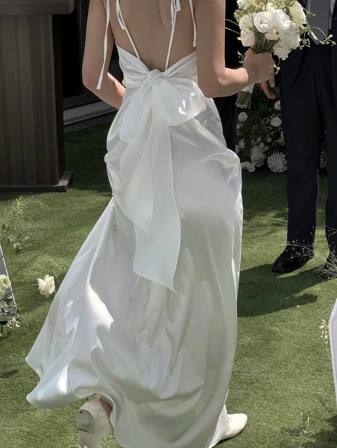 가니송 브라이덜 백 리본 드레스 상품이미지4